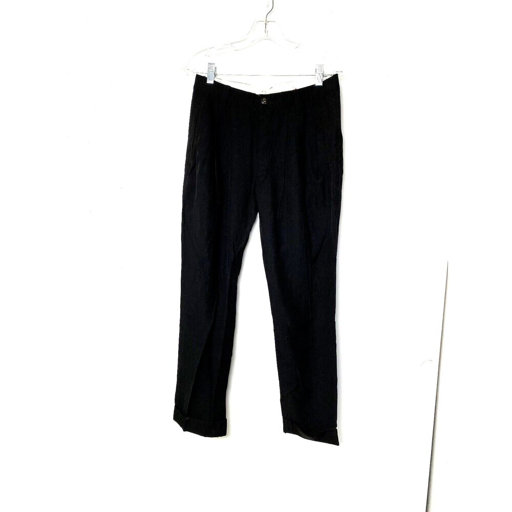 Ever Women's Dress Pants Size 26 Work Casual Black Rolled Hem Pockets